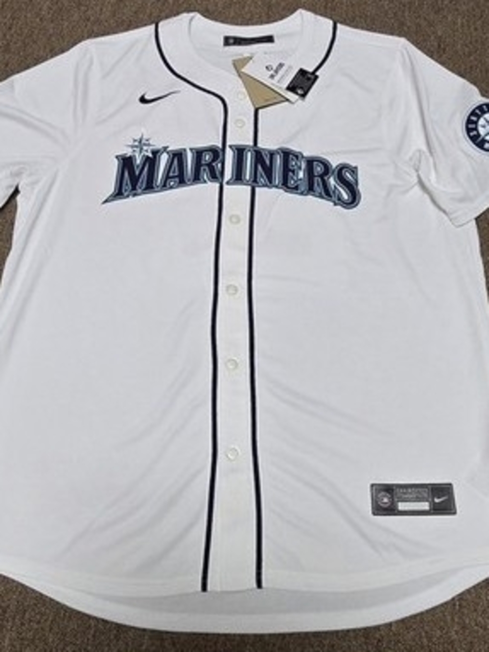Nike Seattle Mariners #22 Bryan Woo Button Baseball Jersey